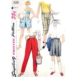 50s Shorts, Pedal Pushers, Pants Pattern Simplicity 1128