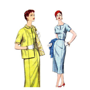 1950 Vintage Sheath Dress, Jacket Pattern Simplicity 1467