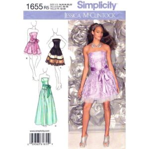 Simplicity 1655 Fit & Flare Strapless Dress Pattern Size 14-22