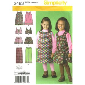 Simplicity 2483 Girls Jumper, Vest, Skirt, Pants Sewing Pattern