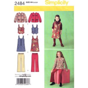 Simplicity 2484 Girls Jacket, Jumper, Vest, Pants Pattern