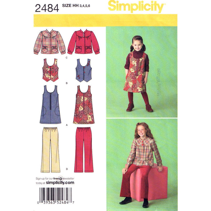 Simplicity 2484 girls sewing pattern