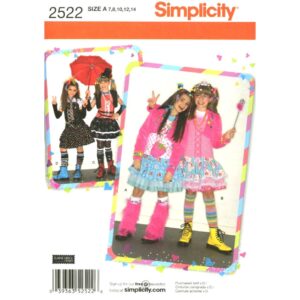 Simplicity 2522 Girls Costume Pattern Ruffle Skirt, Leg Warmers