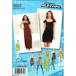 Simplicity 2622 Halter Maxi Dress, Strapless Dress, Tunic Pattern