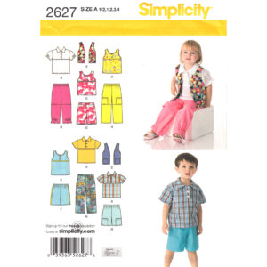Simplicity 2627 Toddler Pattern Top, Vest, Pants, Shorts Size 1/2-4