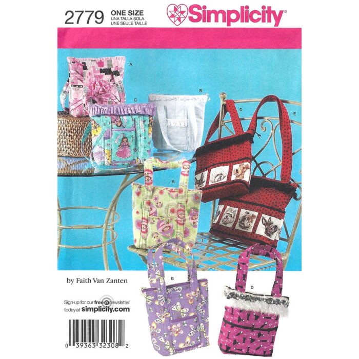 Simplicity 2779 girls bag sewing pattern