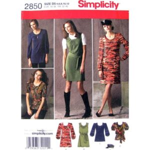 Simplicity 2850 Scoop Neck Dress, Tunic, Hat Sewing Pattern
