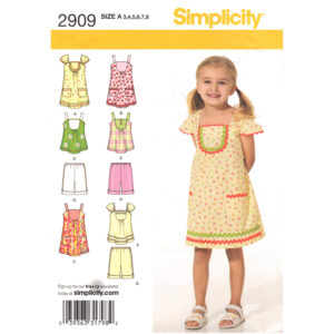 Simplicity 2909 Girls Dress, Top, Shorts Pattern Sundress