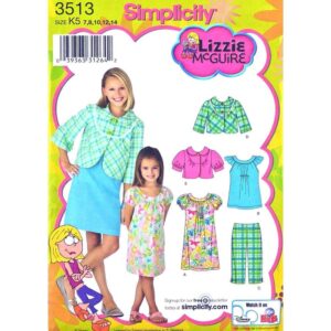 Simplicity 3513 Girls Jacket, Dress, Top, Capri Pants Pattern