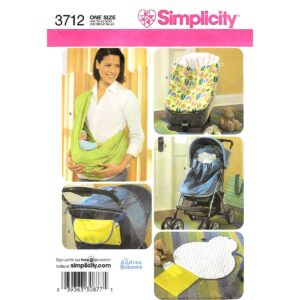 Simplicity 3712 Baby Pattern Stroller and Car Seat, Bunting, Sling