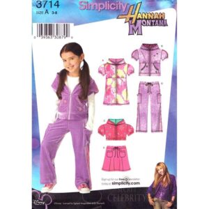 Simplicity 3714 Girls Hooded Mini Dress, Top, Skirt, Pants Pattern