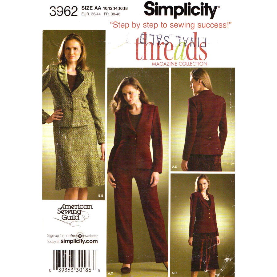 Simplicity 3962 womens suit pattern