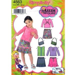 Simplicity 4563 Girls Tops, Pleated or Ruffle Skirt Pattern