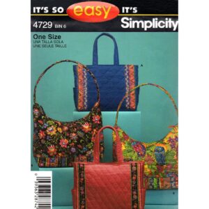 Simplicity 4729 Bag Pattern Shopping Bag, Tote Bag Pockets