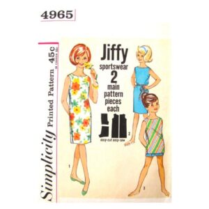 Girls 60s Sleeveless Dress, Top, Shorts Pattern Simplicity 4965