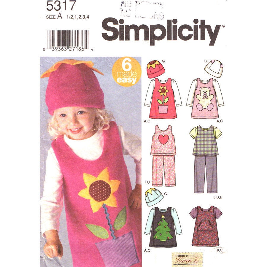 Simplicity 5317 girls sewing pattern