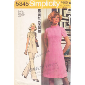 1970s Dress or Tunic and Pants Pattern Simplicity 5345 Bust 36