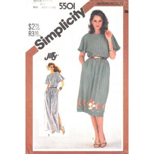 Simplicity 5501 Flutter Sleeve Dress Pattern, Bateau Maxi Dress