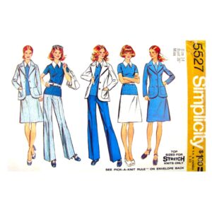 70s Jacket, Top, Skirt, Pants Sewing Pattern Simplicity 5527