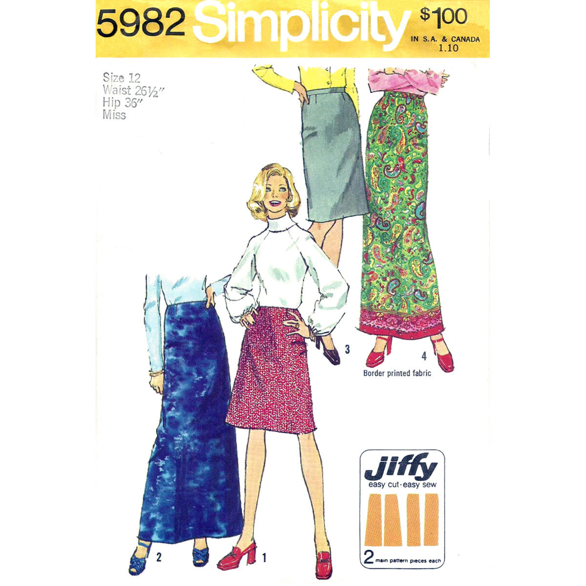 Simplicity 5982 skirt sewing pattern