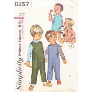 60s Toddler Overalls, Romper, Shirt Pattern Simplicity 6157