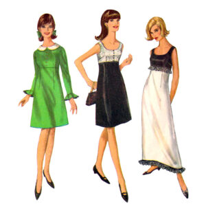 60s Empire Dress Pattern Simplicity 6216 Detachable Collar