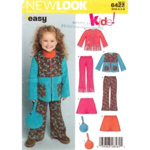 New Look 6423 Girls Jacket, Skirt, Pants, Purse Sewing Pattern
