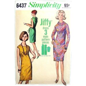 60s Jiffy Tie Collar Dress Sewing Pattern Simplicity 6437