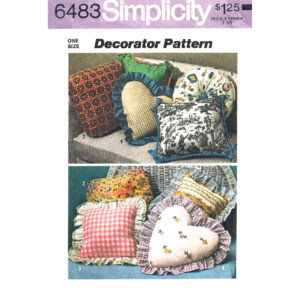 70s Heart, Square or Round Pillow Pattern Simplicity 6483