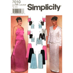 Simplicity 7010 Jacket, Camisole Top, Skirt Pattern Size 14 to 20