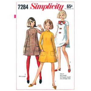 60s Tent Dress, Bloomer Pattern Simplicity 7284 Trapeze Dress