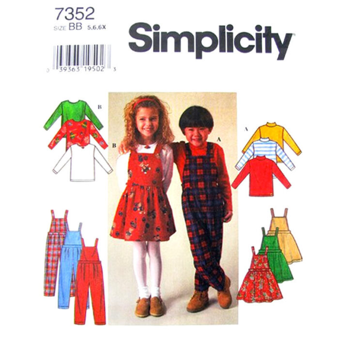 Simplicity 7352 girls sewing pattern