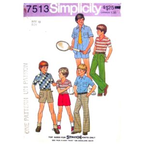 Boys 70s Shirt, Top, Shorts, Pants Pattern Simplicity 7513