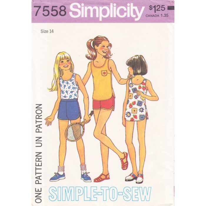 Simplicity 7558 girls sewing pattern