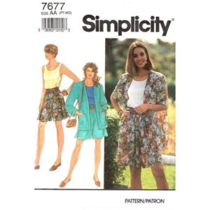 Simplicity 7677 Tank Top, Pleated Shorts, Jacket Pattern