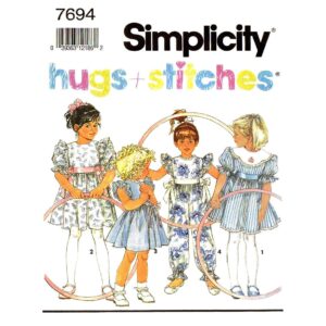 Girls Ruffle Dress and Jumpsuit Sewing Pattern Simplicity 7694