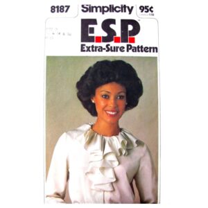 70s Ruffle Blouse Pattern Simplicity 8187 Long Sleeve
