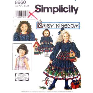 Girls Tiered Dress, 18″ Doll Dress Pattern Simplicity 8260