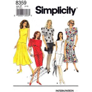 Simplicity 8359 Scalloped Top, Slim or Flared Skirt Pattern