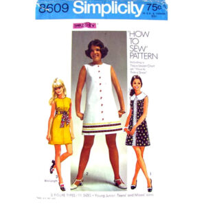 60s Sleeveless Mini Dress Sewing Pattern Simplicity 8609
