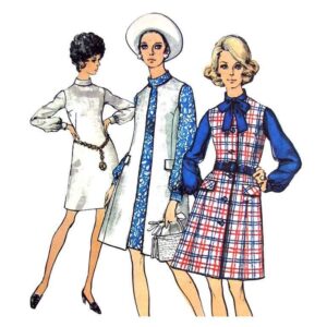 70s Long Vest, Dress Pattern Simplicity 8705 Full Sleeves