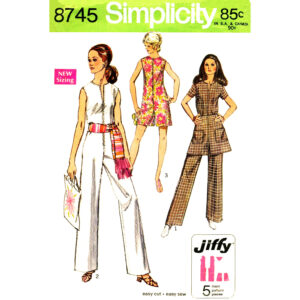 70s Jumpsuit, Romper, Mini Skirt Pattern Simplicity 8745