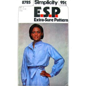 70s Pullover Blouse, Tie Belt Pattern Simplicity 8785 Long Top