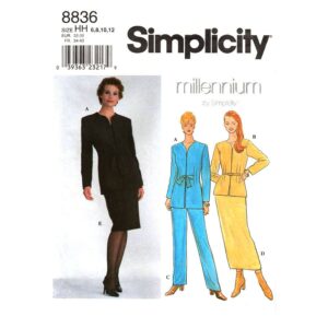 Simplicity 8836 Jacket, Skirt, Pants Suit Sewing Pattern