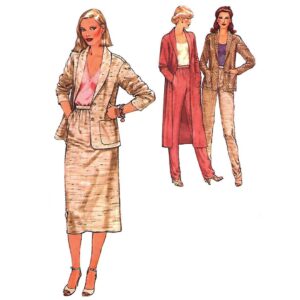 70s Long Jacket, Skirt, Pants Sewing Pattern Simplicity 8855