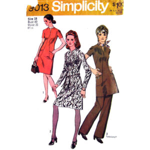 70s Dress, Tunic, Pants Pattern Simplicity 9013 Size 18