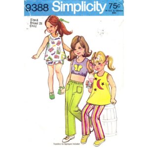 Girls Crop Top, Shorts, Pants Pattern Simplicity 9388 Sunsuit