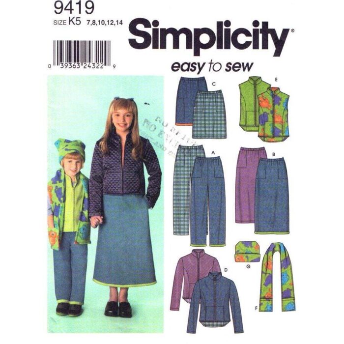 Simplicity 9419 Girls Pattern