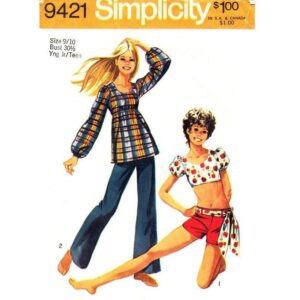 Girls Smock or Crop Top, Pants, Shorts Pattern Simplicity 9421