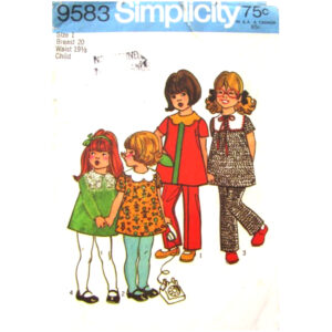 Simplicity 9583 Scallop or Square Collar Dress, Pants Pattern